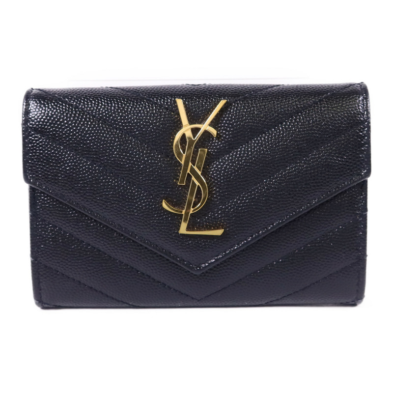 SAINT LAURENT 牛皮皮革Card Case金扣卡片套-0