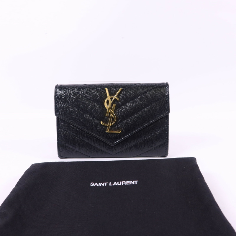 SAINT LAURENT 牛皮皮革Card Case金扣卡片套-14