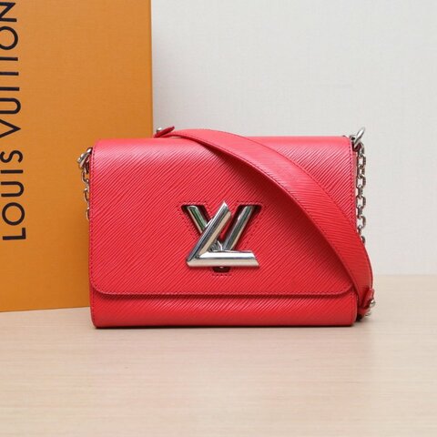 LOUIS VUITTON TWIST中號23紅色EPI水波紋牛皮銀扣2015肩背包