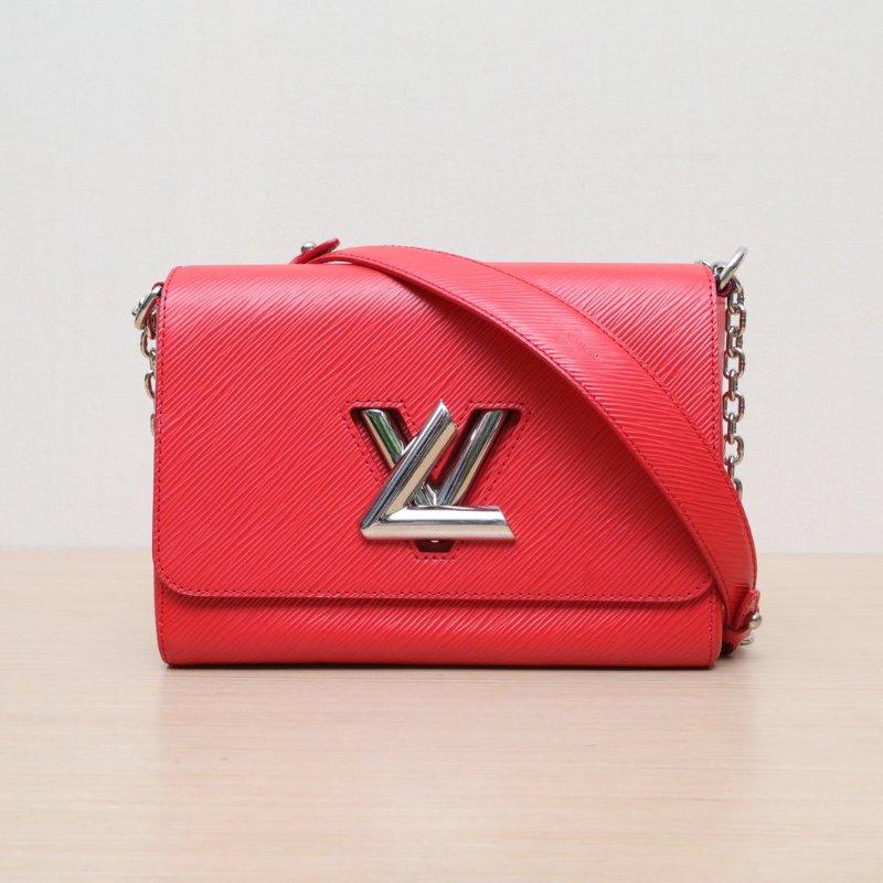 LOUIS VUITTON TWIST中號23紅色EPI水波紋牛皮銀扣2015肩背包-1