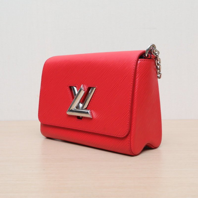 LOUIS VUITTON TWIST中號23紅色EPI水波紋牛皮銀扣2015肩背包-3