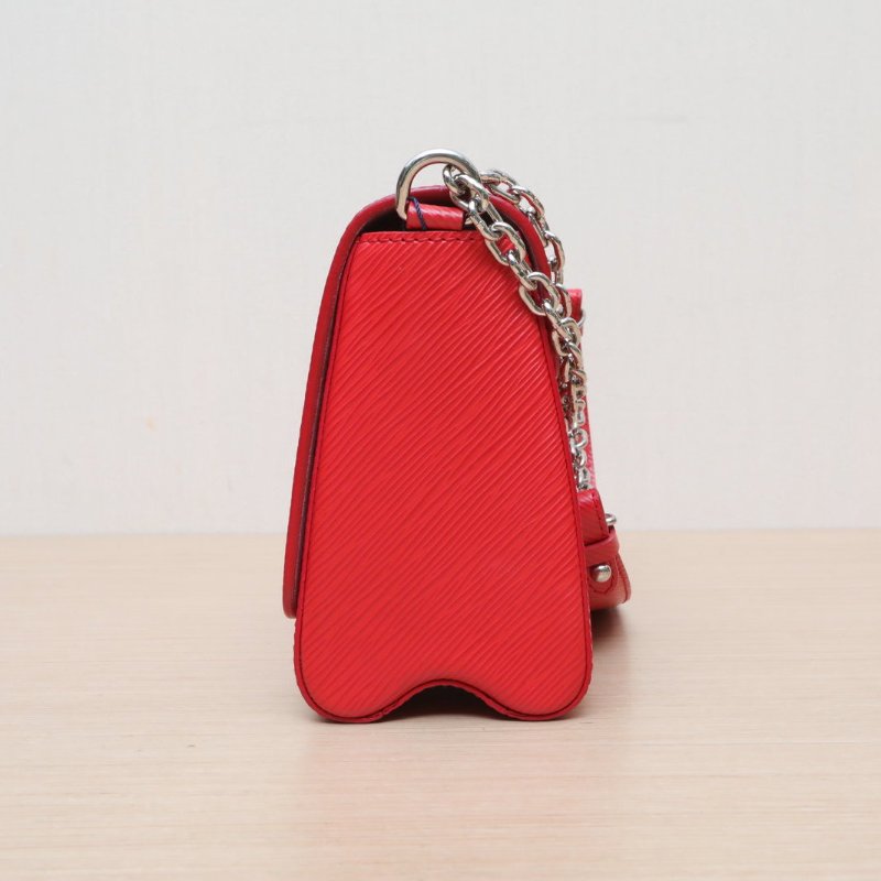 LOUIS VUITTON TWIST中號23紅色EPI水波紋牛皮銀扣2015肩背包-4