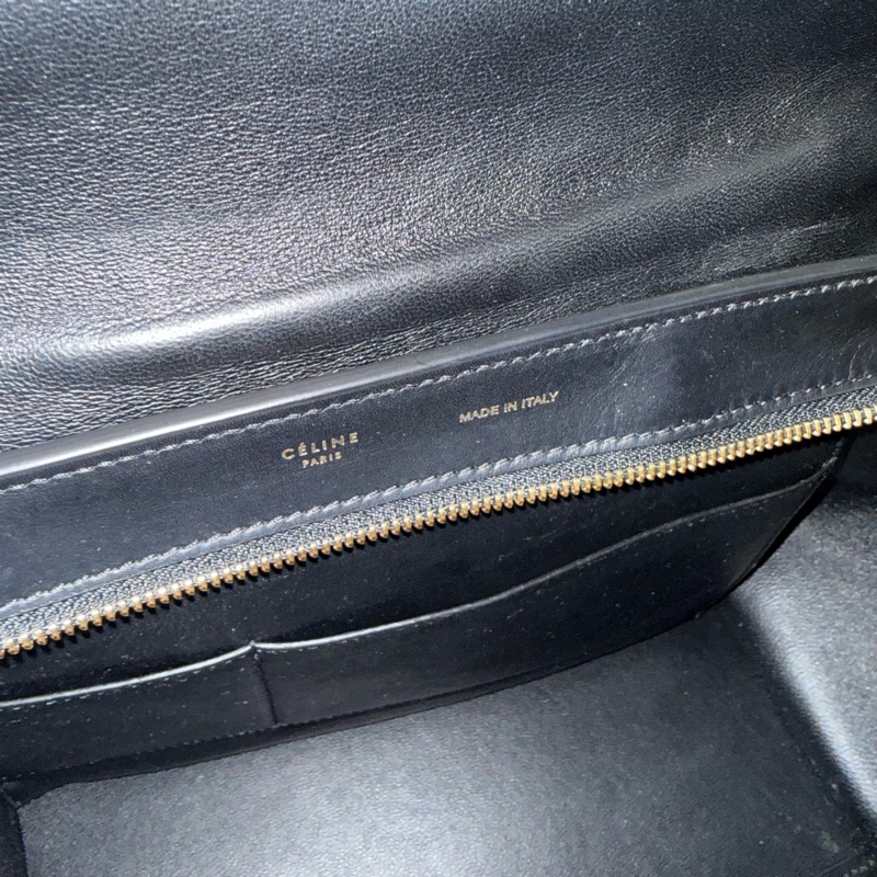 CELINE 蝙蝠包 藍 白 黑 拚色  三色 拚色 藍 白 黑 手提包 肩背包 真皮 高質感 大容量 通勤包 精品 二手 輕微 使用痕  （輕微放置痕跡）-2