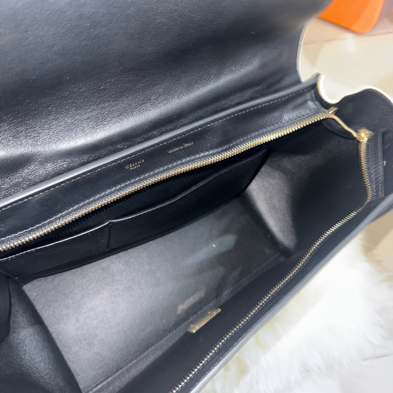 CELINE 蝙蝠包 藍 白 黑 拚色  三色 拚色 藍 白 黑 手提包 肩背包 真皮 高質感 大容量 通勤包 精品 二手 輕微 使用痕  （輕微放置痕跡）-3