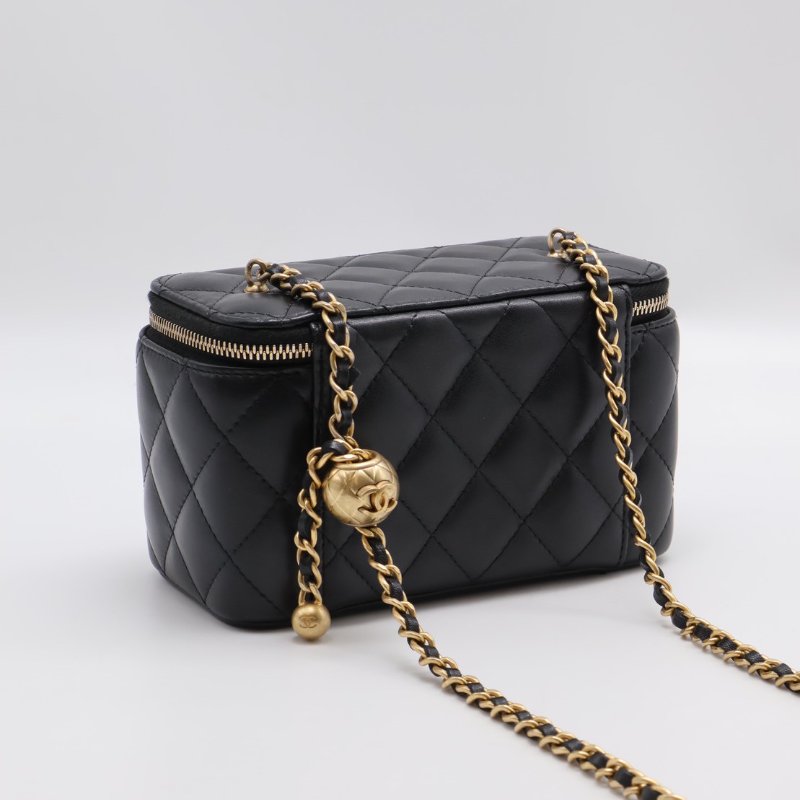 CHANEL 金球長盒子 - 黑金-10