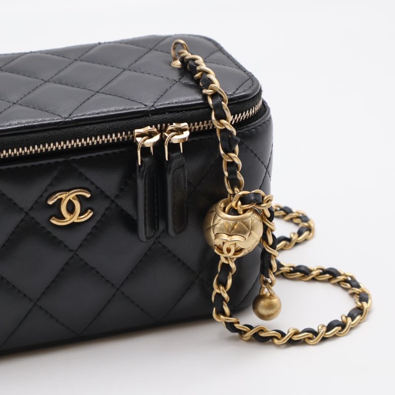 CHANEL 金球長盒子 - 黑金-11
