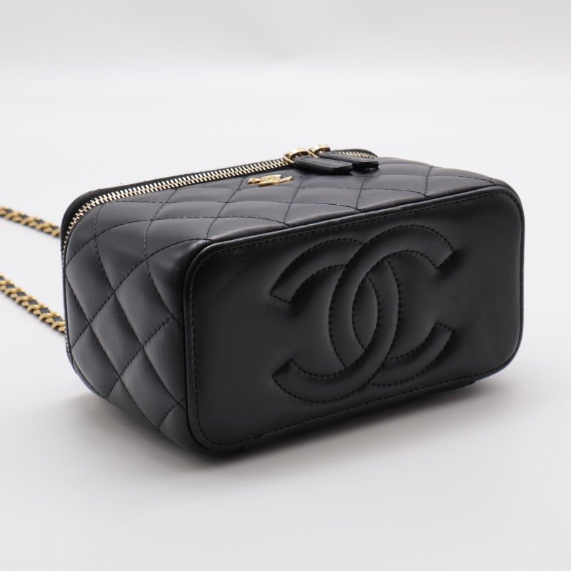 CHANEL 金球長盒子 - 黑金-12