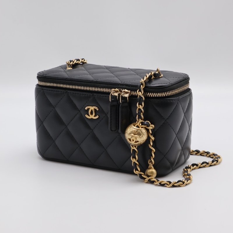 CHANEL 金球長盒子 - 黑金-13