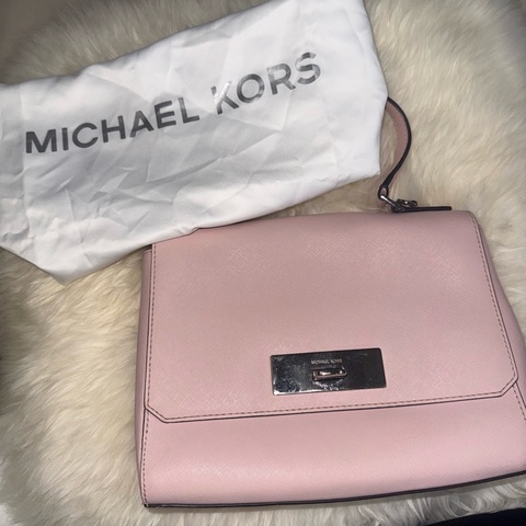 💗 Michael Kors MK 粉色 手提包 肩背包 斜背包 防刮皮革 氣質 淑女風 百搭 休閒 通勤包 精品 二手