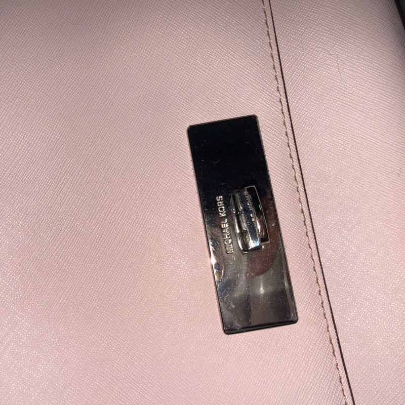 💗 Michael Kors MK 粉色 手提包 肩背包 斜背包 防刮皮革 氣質 淑女風 百搭 休閒 通勤包 精品 二手-1