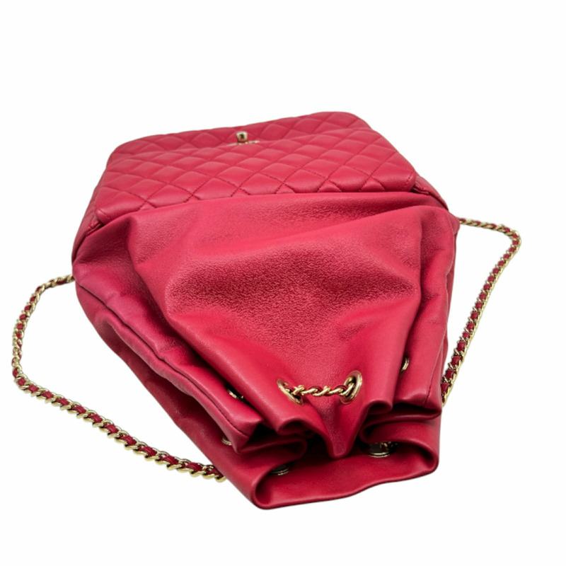 香奈兒粉紅羊皮絎縫雙肩包 A94417,男女皆宜-5