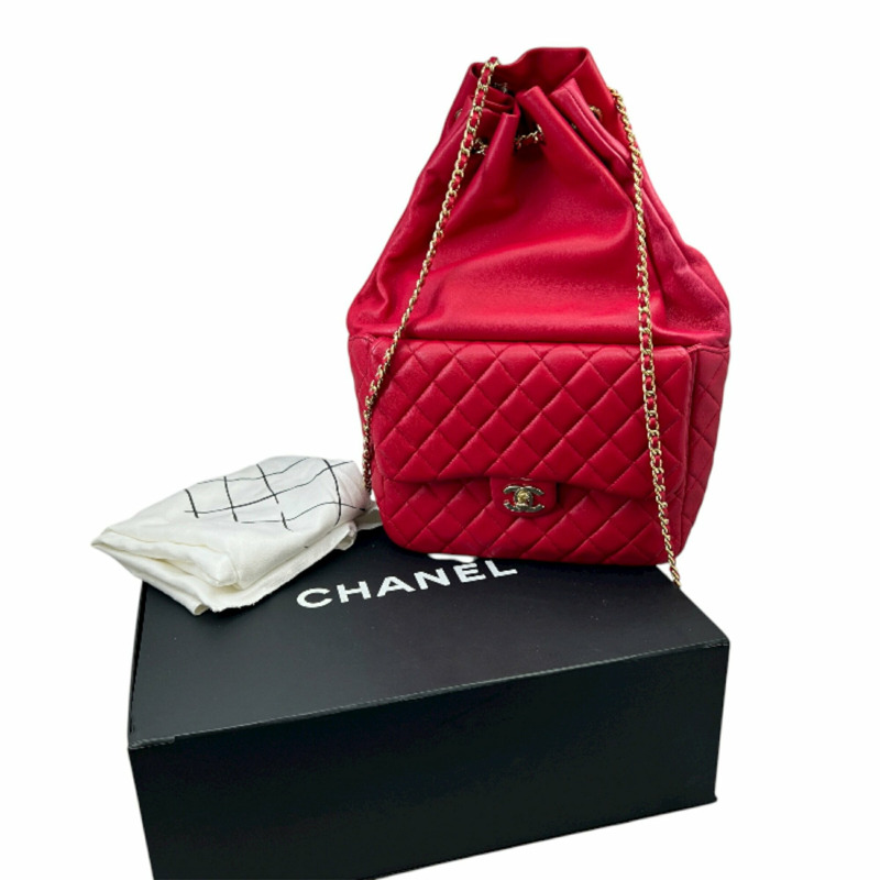 香奈兒粉紅羊皮絎縫雙肩包 A94417,男女皆宜-13