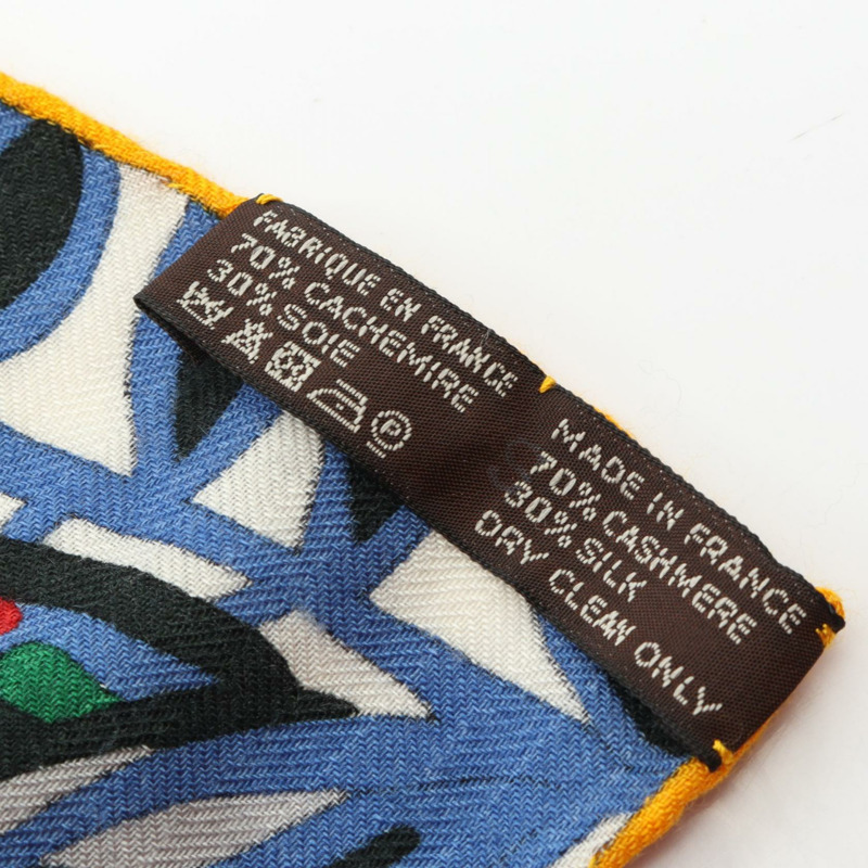 HERMES Carre 140 Le Jardin de la Maharani 圍巾披肩真絲羊絨紅色二手-3