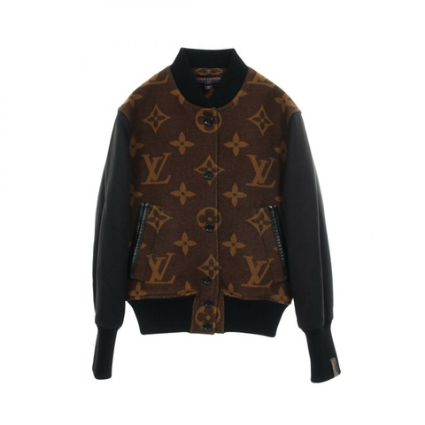 路易威登 Monogram Blouson #36 夾克，羊毛、羊絨、棉混紡，棕色/黑色，二手