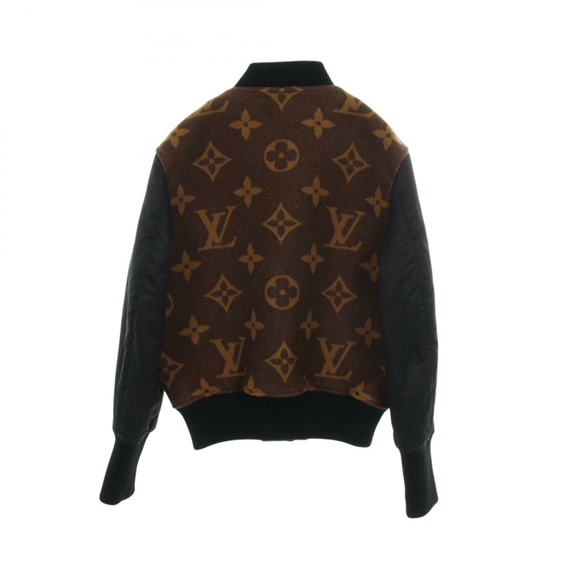 路易威登 Monogram Blouson #36 夾克,羊毛、羊絨、棉混紡,棕色/黑色,二手-1