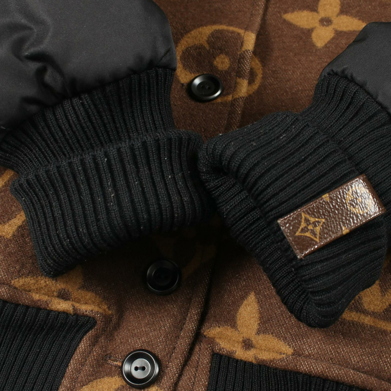 路易威登 Monogram Blouson #36 夾克,羊毛、羊絨、棉混紡,棕色/黑色,二手-6