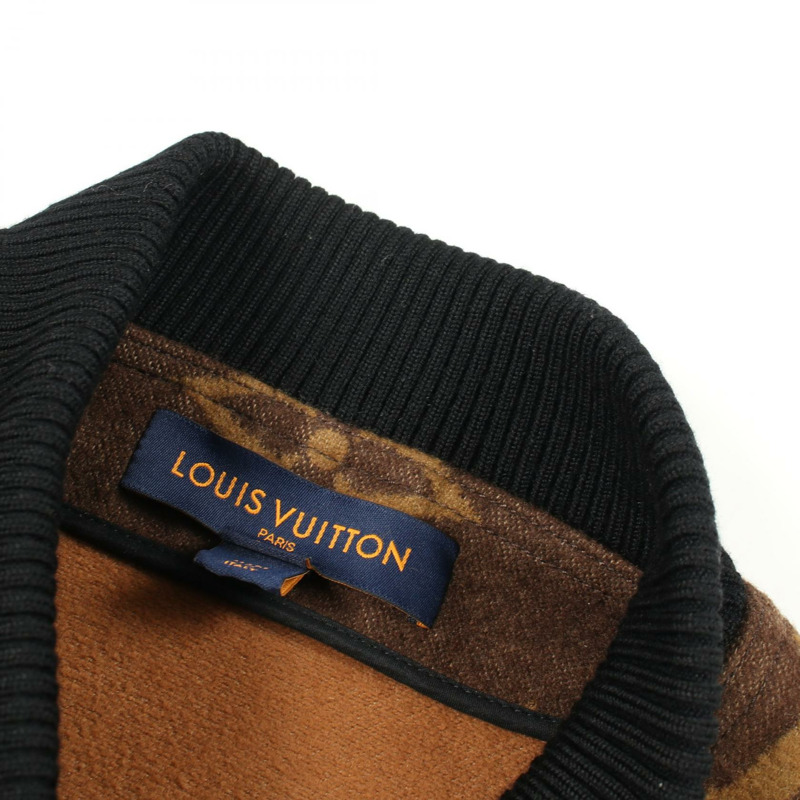 路易威登 Monogram Blouson #36 夾克,羊毛、羊絨、棉混紡,棕色/黑色,二手-7