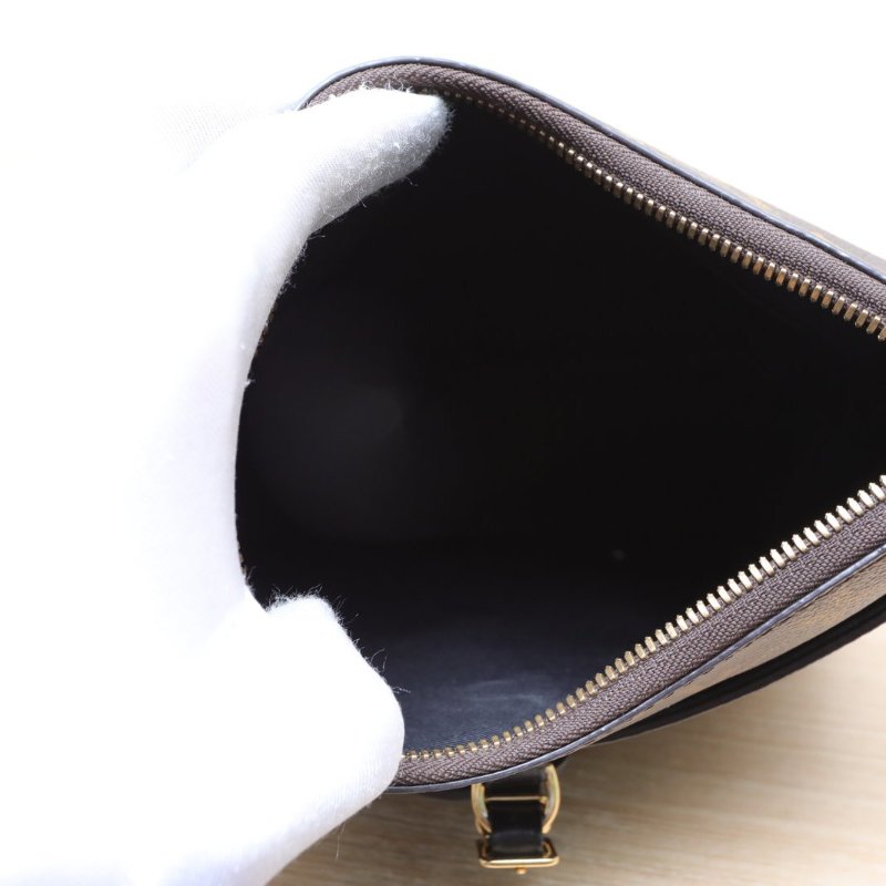 LOUIS VUITTON Odeon單肩斜挎牛角包小號24黑色PVC金扣晶片肩背包-2