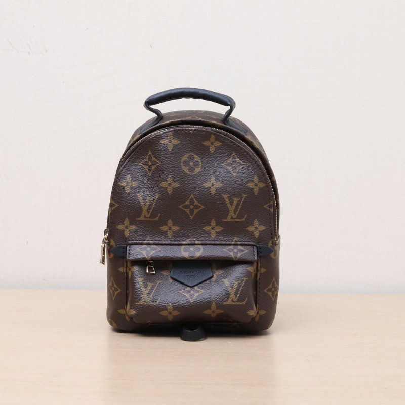 LOUIS VUITTON PalmSprings小書包Mini17新款拉鏈外露老花PVC晶片肩背包-1
