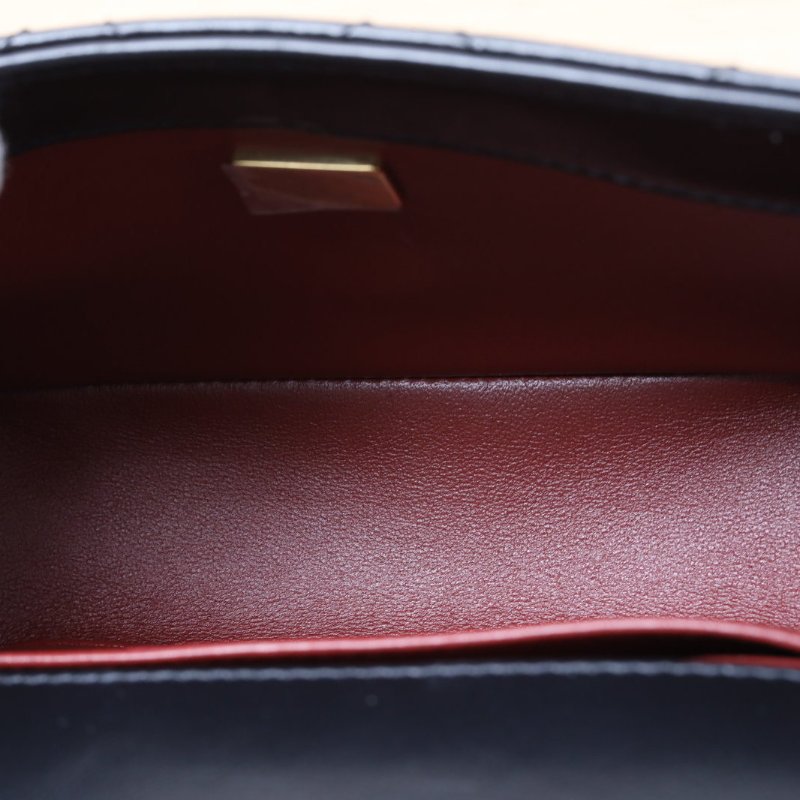 CHANEL 21ACF口蓋包19晶片開金扣黑色牛皮雙金珠皮穿鏈肩背包-2