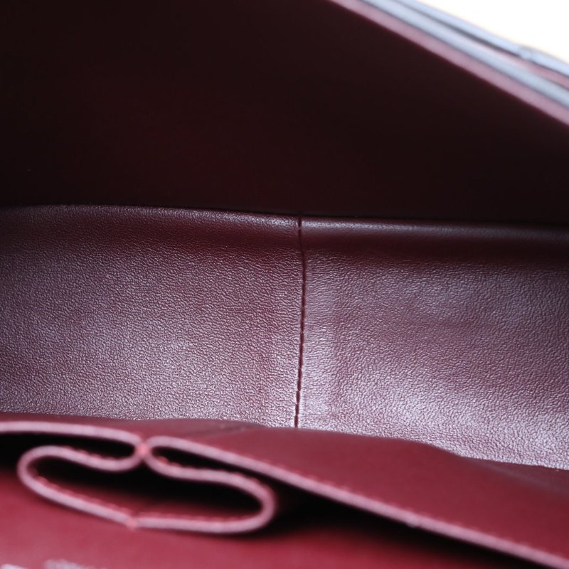 CHANEL CF口蓋包JUMBO30羊皮24開黑色銀扣肩背包-2