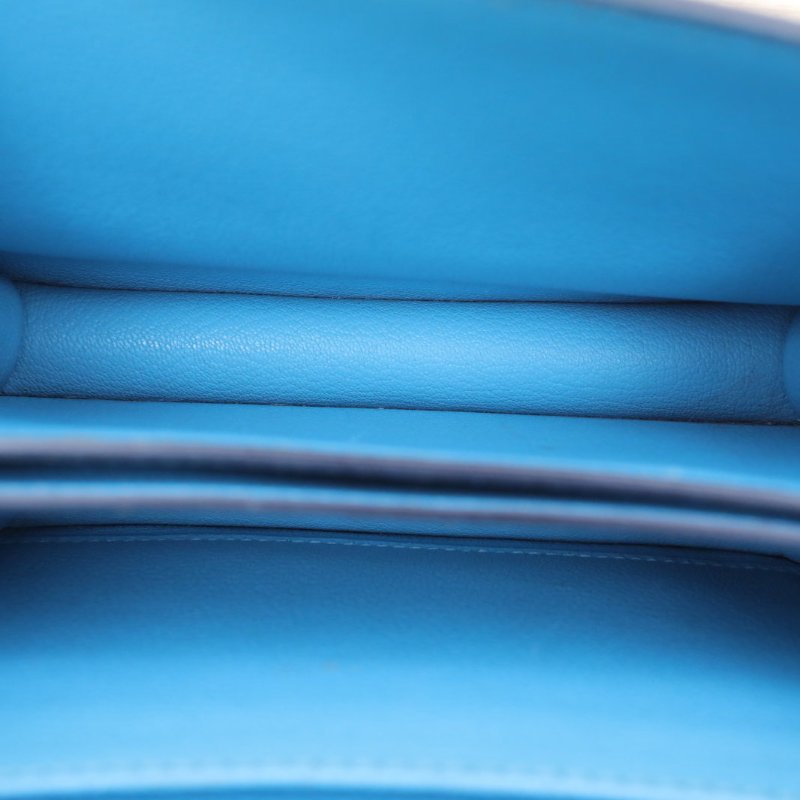 HERMES Roulis豬鼻子19P3北方藍EC皮D刻銀扣肩背包-2