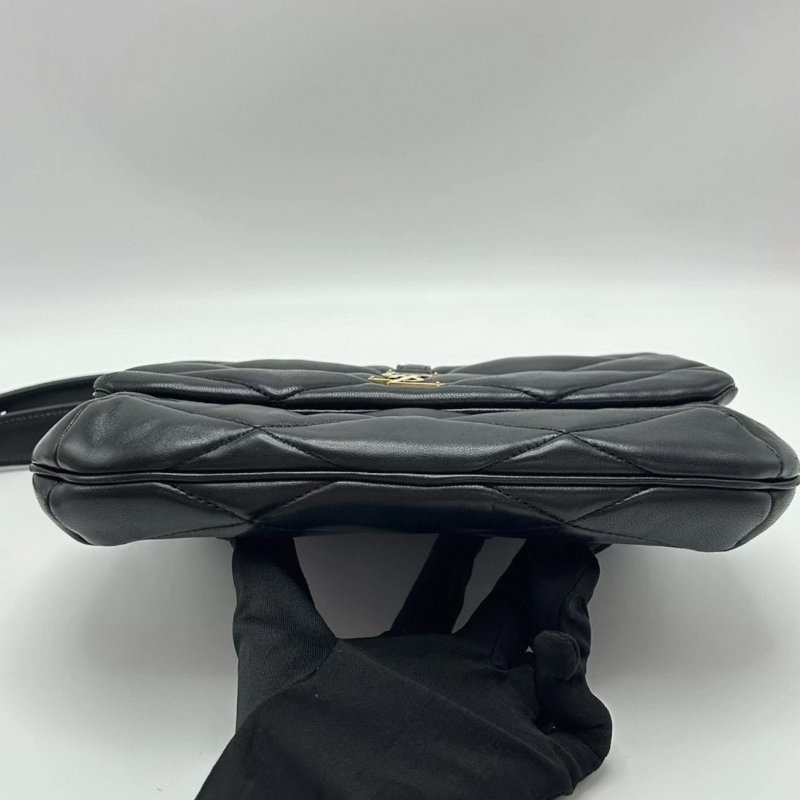 YSL LE57黑金磁吸扣菱格紋羊皮腋下包 25*19*5 98新配件塵袋-3