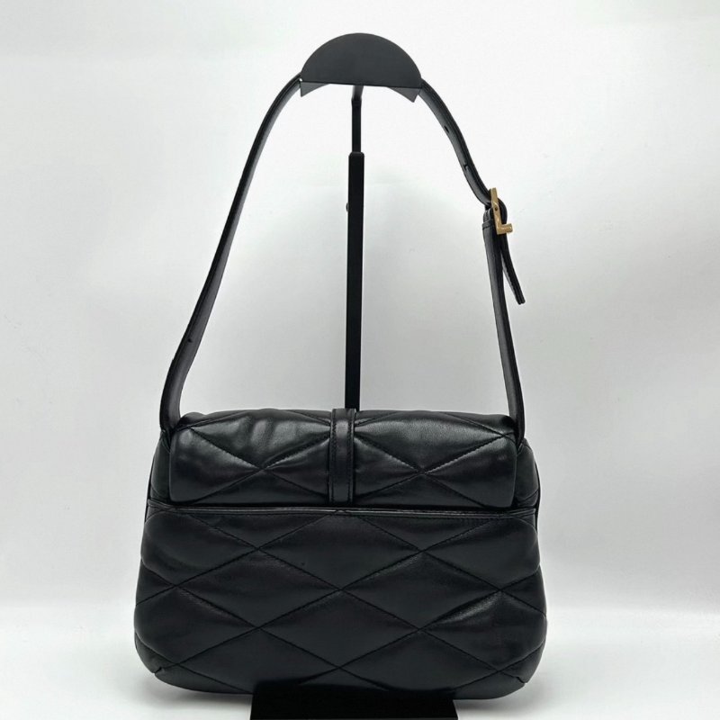 YSL LE57黑金磁吸扣菱格紋羊皮腋下包 25*19*5 98新配件塵袋-4