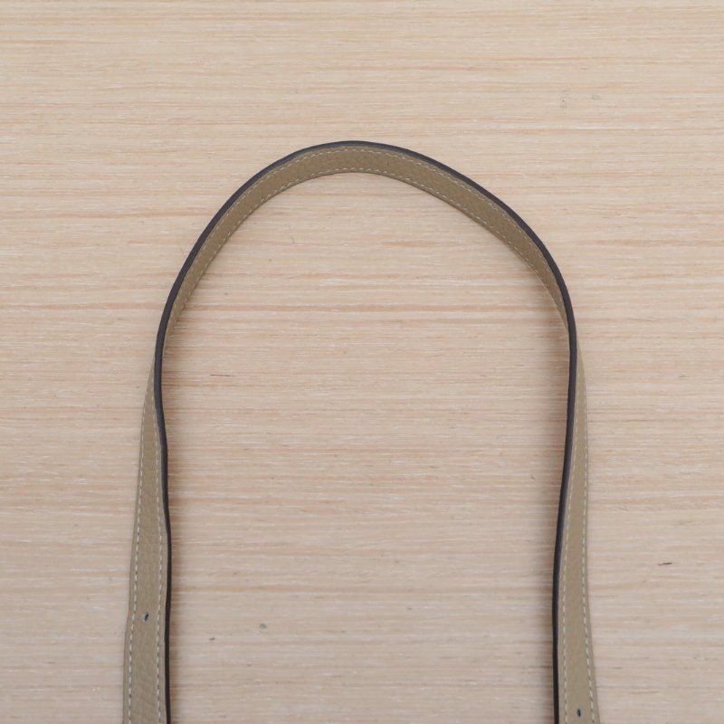 HERMES Halzan25雙提手單肩包S2風衣灰TC皮Y刻金扣肩背包-2