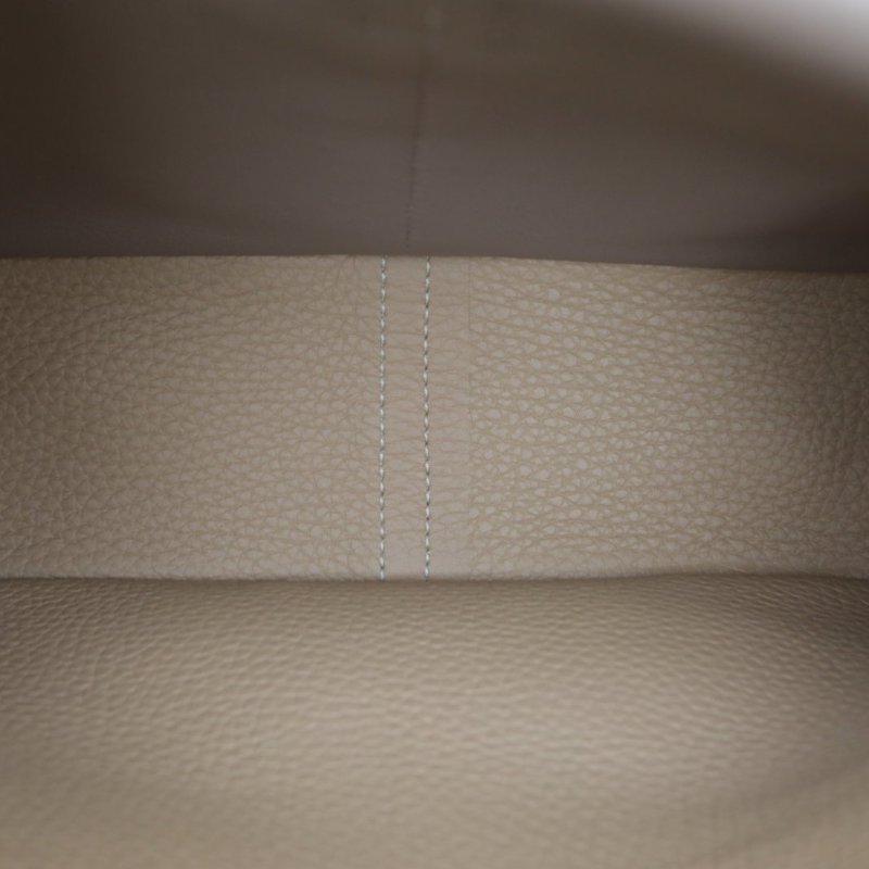 HERMES Halzan25雙提手單肩包S2風衣灰TC皮Y刻金扣肩背包-3