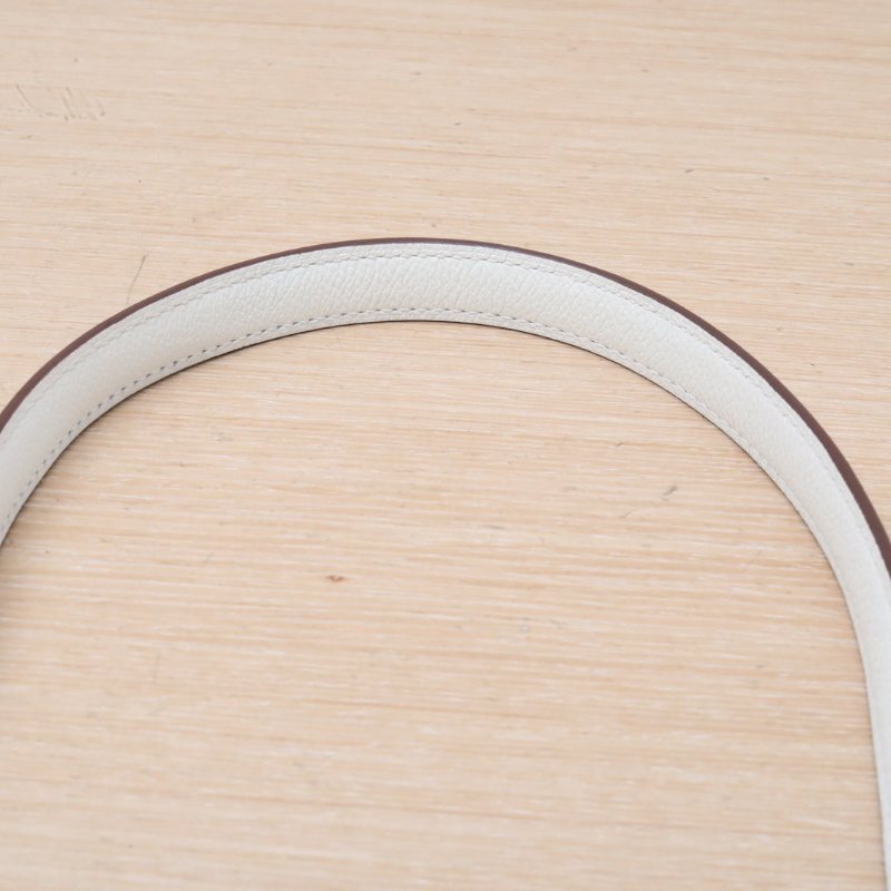 HERMES Bolide保齡球包25I2奶油白EC皮Z刻金扣肩背包-2