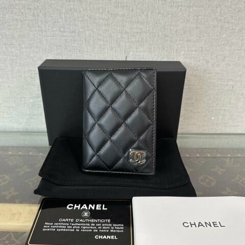 CHANEL 黑金菱格紋折疊錢包 11*7.5 99新配件盒子塵袋保卡