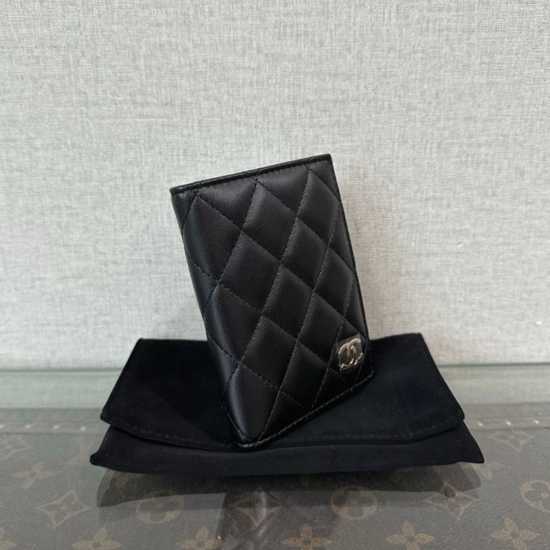 CHANEL 黑金菱格紋折疊錢包 11*7.5 99新配件盒子塵袋保卡-4