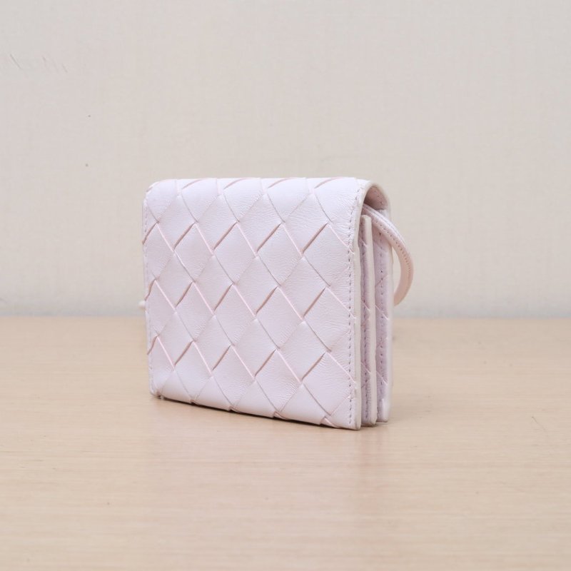 BOTTEGA VENETA 粉色羊皮斜挎包mini卡包肩背包-2