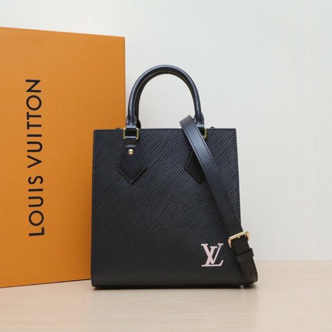 LOUIS VUITTON SACPLAT琴譜包BB21.5黑色EPI水波紋牛皮晶片肩背包