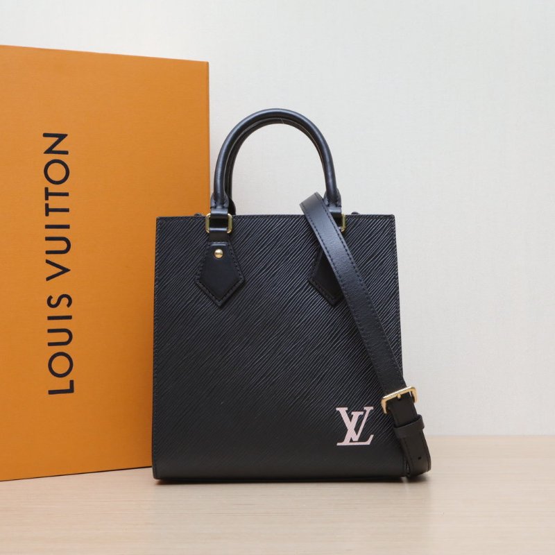 LOUIS VUITTON SACPLAT琴譜包BB21.5黑色EPI水波紋牛皮晶片肩背包-0