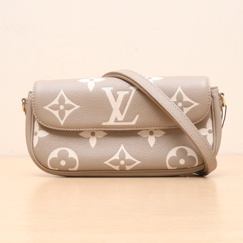 LOUIS VUITTON IVY鏈條腋下包大象灰牛皮金扣晶片肩背包-1