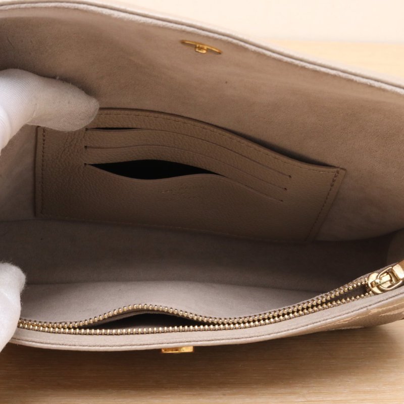 LOUIS VUITTON IVY鏈條腋下包大象灰牛皮金扣晶片肩背包-4