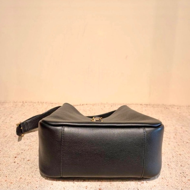 YSL SAINT LAURENT  LE 5 À 7小型粒面皮革柔軟手袋 黑色-8