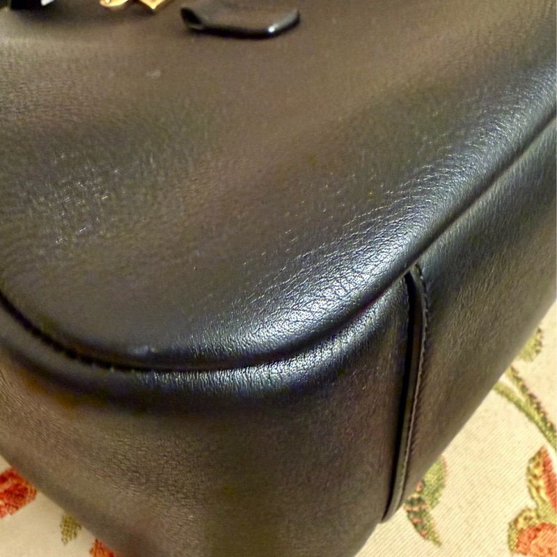 YSL SAINT LAURENT  LE 5 À 7小型粒面皮革柔軟手袋 黑色-6