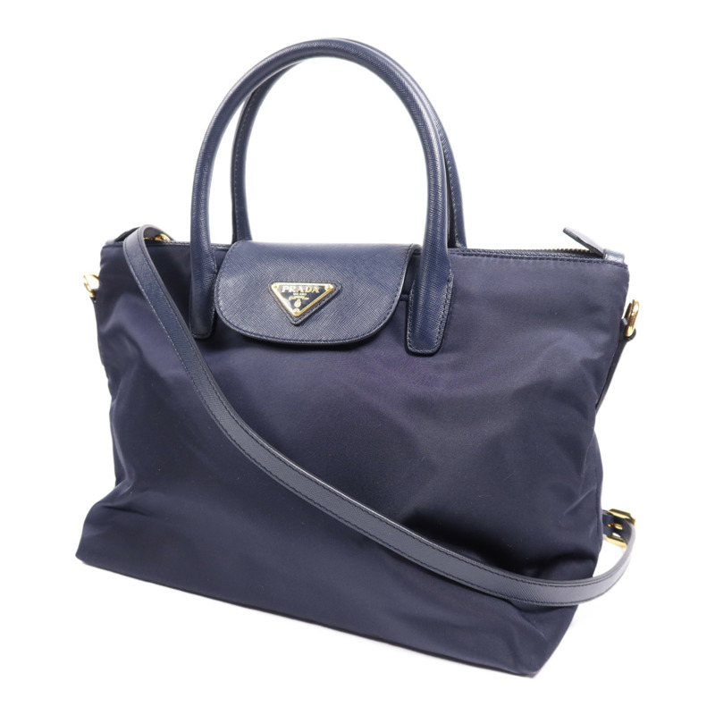 PRADA 尼龍Tessuto金扣手挽肩背兩用袋-2