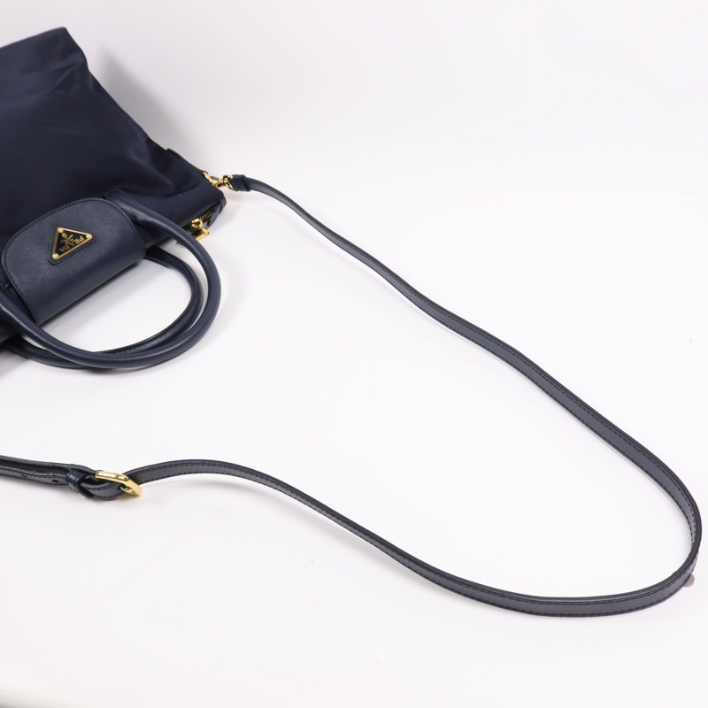 PRADA 尼龍Tessuto金扣手挽肩背兩用袋-8