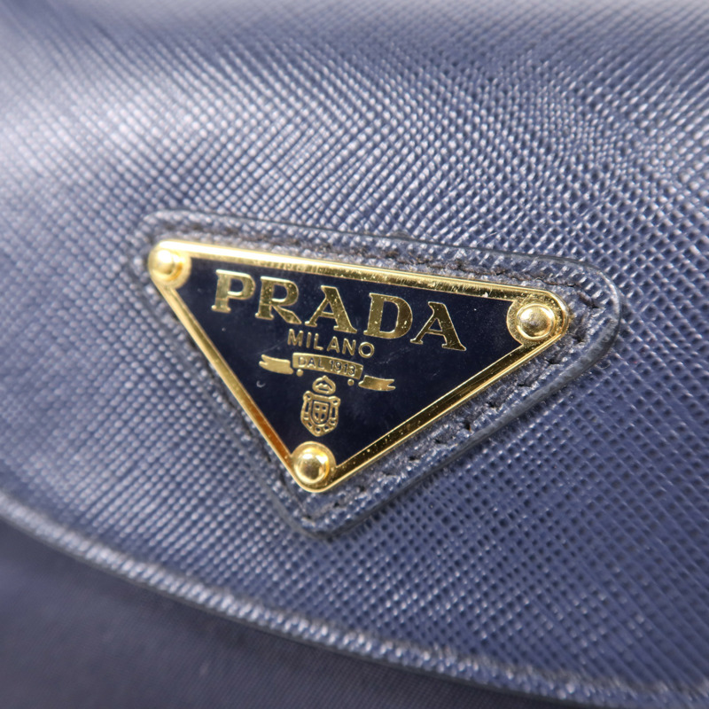 PRADA 尼龍Tessuto金扣手挽肩背兩用袋-9