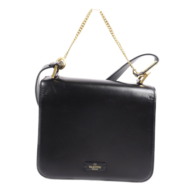 Valentino 牛皮皮革Shoulder Bag銀扣肩背袋-1