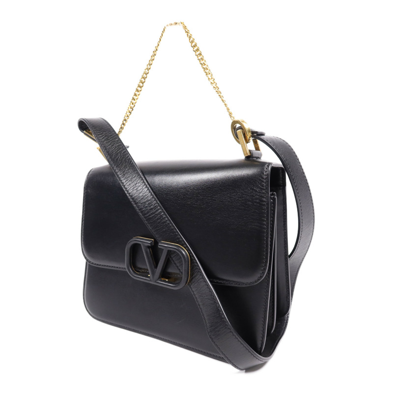 Valentino 牛皮皮革Shoulder Bag銀扣肩背袋-2