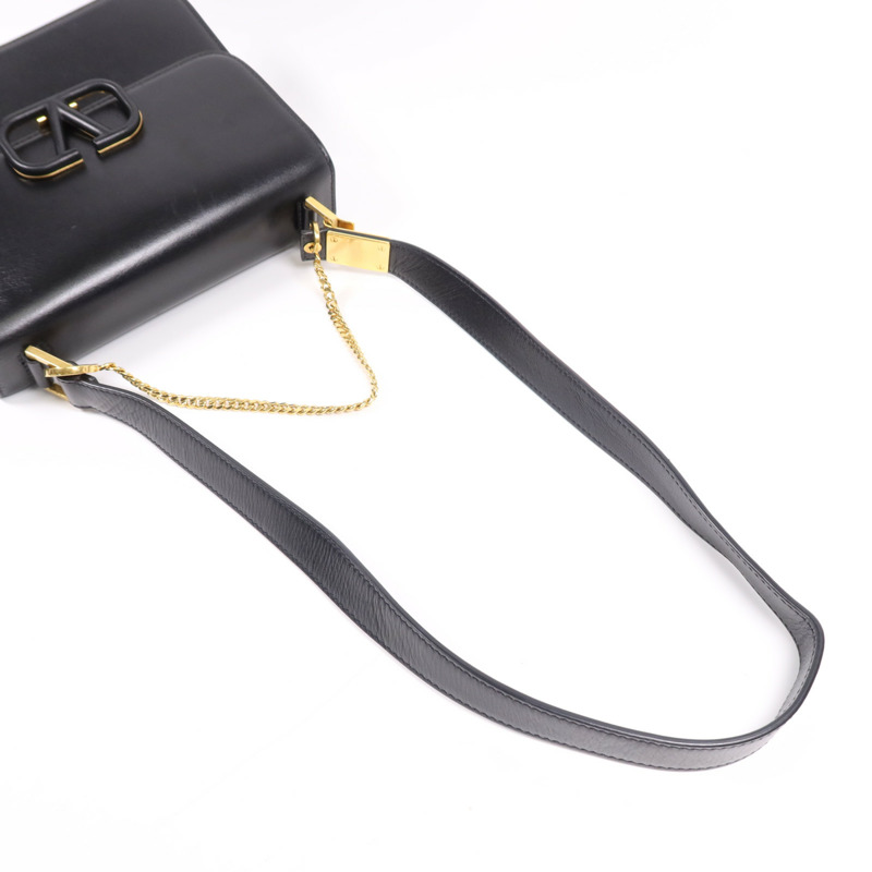 Valentino 牛皮皮革Shoulder Bag銀扣肩背袋-8