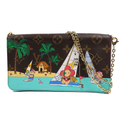 LOUIS VUITTON Monogram Felicie Pochette金扣鏈帶肩背袋