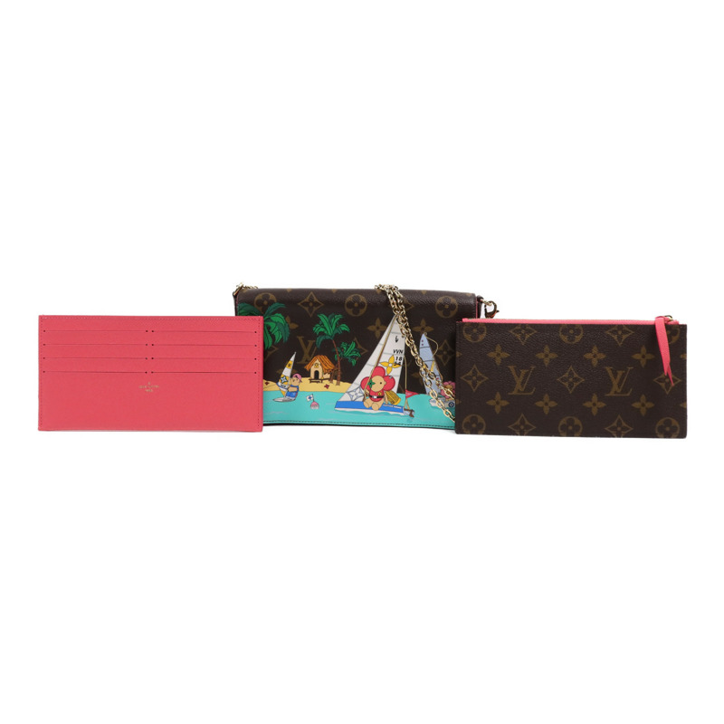 LOUIS VUITTON Monogram Felicie Pochette金扣鏈帶肩背袋-1