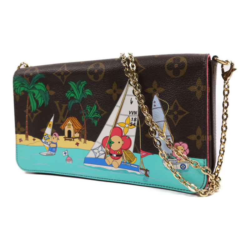 LOUIS VUITTON Monogram Felicie Pochette金扣鏈帶肩背袋-2