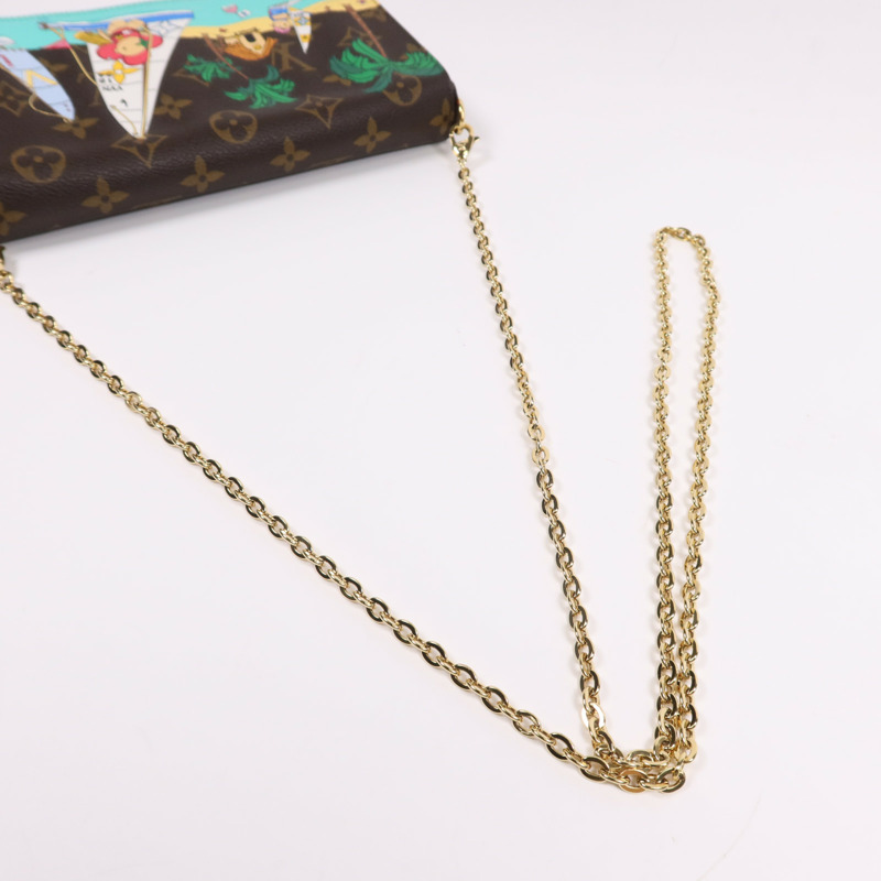 LOUIS VUITTON Monogram Felicie Pochette金扣鏈帶肩背袋-9
